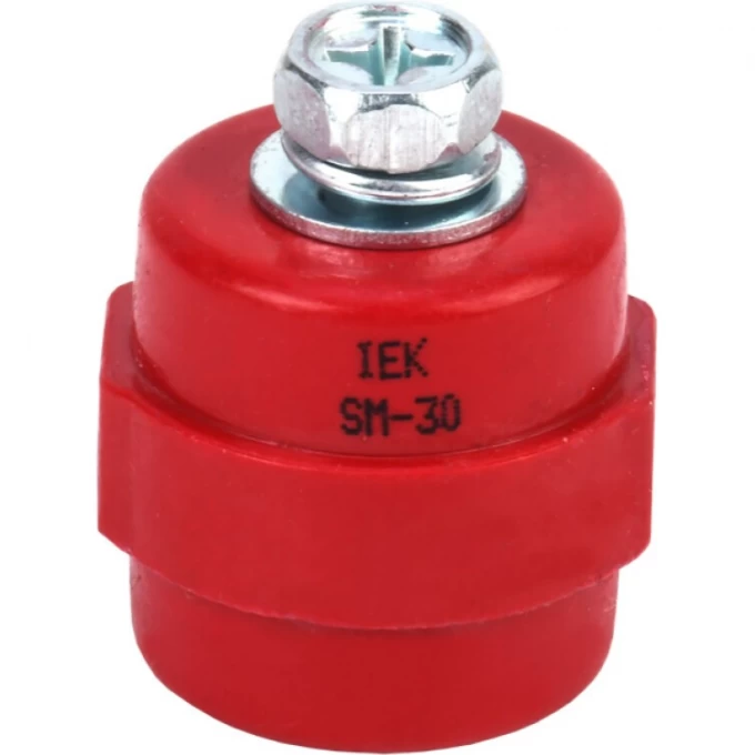 Изолятор IEK SM30 (М8) силовой с болтом - YIS11-30-08-B Изолятор IEK SM30 (М8) силовой с болтом - YIS11-30-08-B