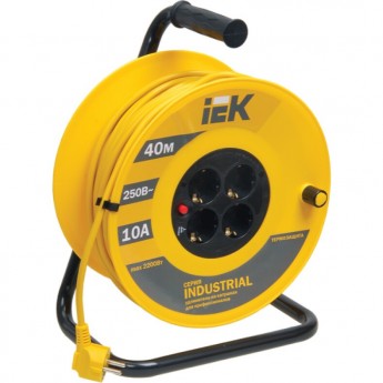 Катушка УК40 с термозащитой 4 места 2P+PE/40м 3х1,0мм2 IEK INDUSTRIAL - WKP14-10-04-40