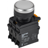 Кнопка с подсветкой IEK MASTER MI-BT60-11D-3-12-K01 d=22мм 1NO+1NC белая MI-BT60-11D-3-112-K01