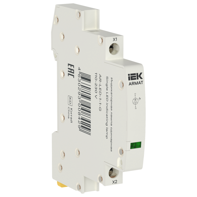Лампа индикаторная одинарная IEK ARMAT LED 110-230В AC AR-LED-1-1-G Лампа индикаторная одинарная IEK ARMAT LED 110-230В AC AR-LED-1-1-G