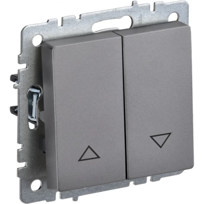 Выключатель жалюзи 10А IEK BRITE ВС10-1-5-БрС сталь - BR-V15-0-10-K46 Выключатель жалюзи 10А IEK BRITE ВС10-1-5-БрС сталь - BR-V15-0-10-K46